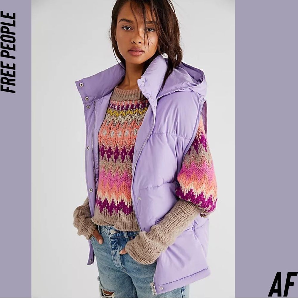 FREE PEOPLE PUFFA VEST LAVENDER NEW SMALL